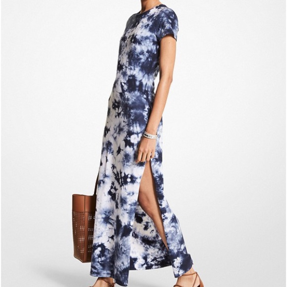 Tie Dye Organic Cotton Blend T-Shirt Dress